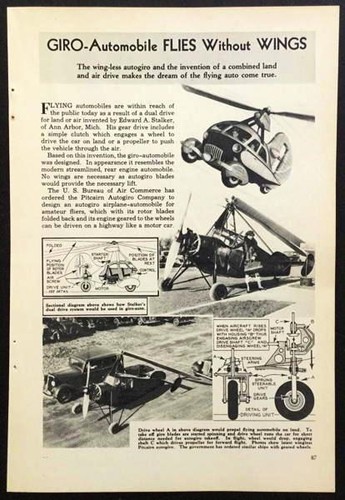 Pitcairn autogyro 1935 - autogyro,