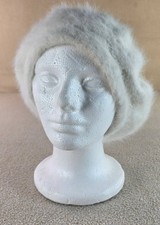 Rabbit Hair Beret White Angora