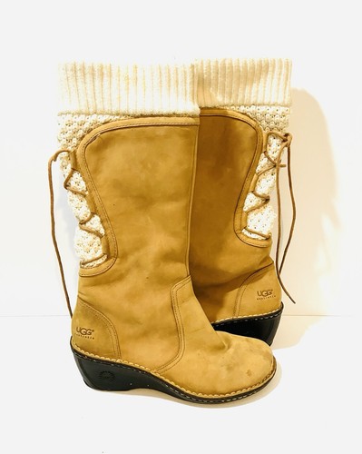 Ugg skylar wedge tan leather - tan,