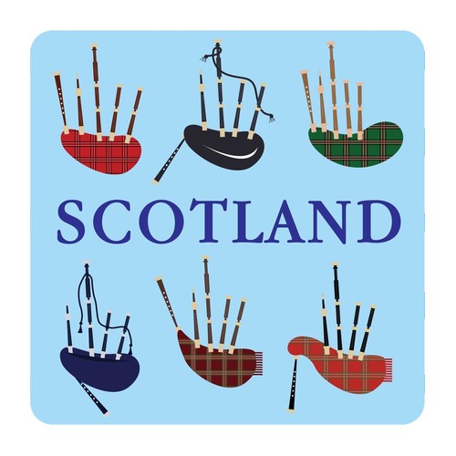 Bagpipes coaster scottish - bagpipes,