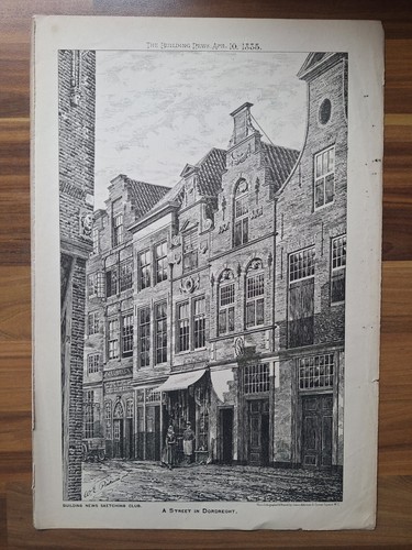 Antique lithograph street - antique,