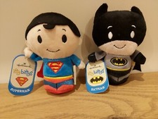 DC Comics Batman & Superman Mini Plush Toys Hallmark Itty Bittys Bundle NEW 