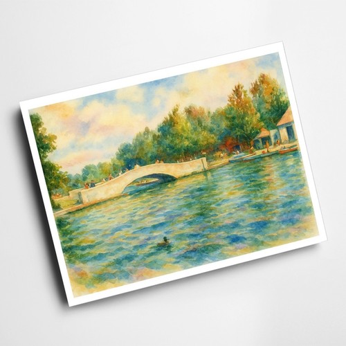 Print lake boathouse - print,