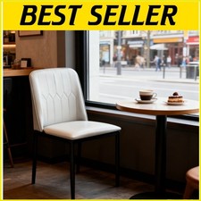 Dining Chairs Faux Leather Padded Seat Metal Legs Kitchen Office Living Room