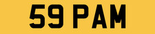 59 PAM dateless number plate