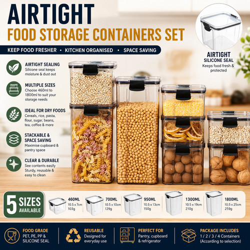 4pcs airtight food - food, storage
