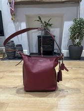 COACH Legacy Duffle Red Leather Shoulder Crossbody Tassel Purse Bag Handbag