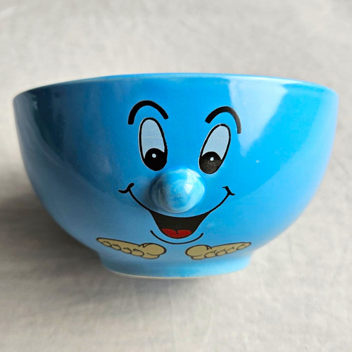 Blue face bowl funny faces - bowl,