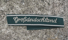 WW2 GERMAN ARMY CUFF TITLE- UNIFORM TUNIC. "GROSSDEUTSCHLAND"ON DARK GREEN WOOL