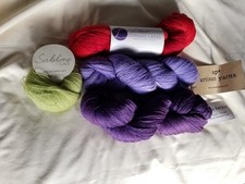 325g Mixed Lace weight yarns, Lornas Laces, Sublime, Artisans, Wool Silk