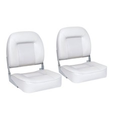 Pair of Low Back Bucket Boat Seat, White, for Boat Yacht Marine Grade Seat