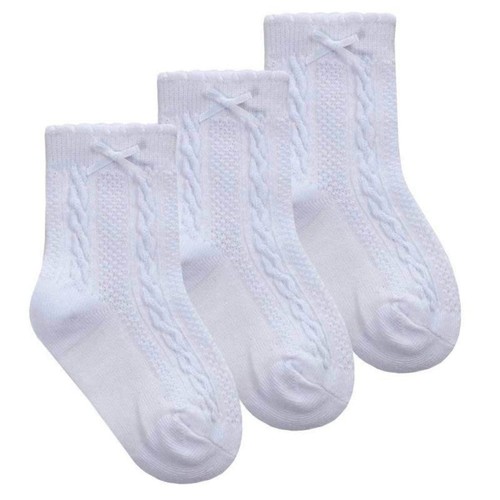Baby girls white socks cable - baby,