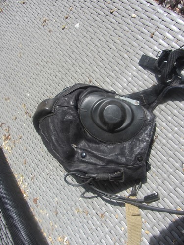 Russian pilots leather helmet