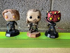 Lot of 3 Star Wars Prequel Pop Funko Anakin Qui Gon Jinn Darth Maul Exclusive