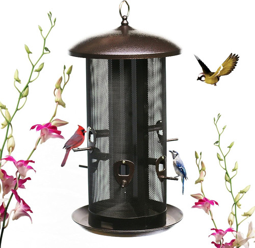 Metal hopper bird feeder - metal, two