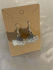 Jhumka earrings with white