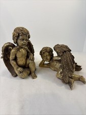 Set of 2 Vintage Gold Cherub