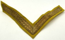 British Military Lance Corporal Yellow Gold Fabric Uniform Rank Patch Badge