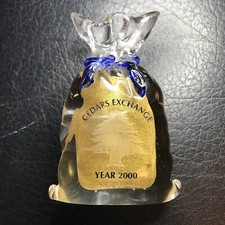 Julian J Marcolin Art Crystal Glass Gold Sack Signed 24KT Gold Cedars Exchange