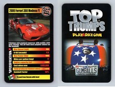 2000 Ferrari 360 Modena F1 - Gumball 3000 Super Cars 2003 Top Trumps Card