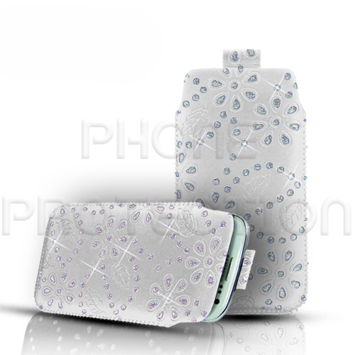 Diamond bling leather pull - pull, tab