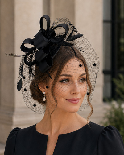 Wide layered satin bows net - layered,