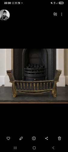 Fire place brass fret - fire,