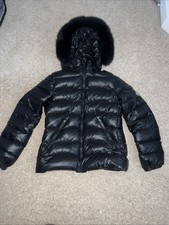 Girls Age 12 Moncler Coat with Fur Trim Hood