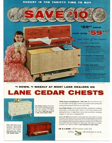 1956 lane cedar hope chest - chest, on