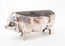 Antique Edwardian Sterling Silver Novelty Pin Cushion Hallmarked 141g Bham Made 