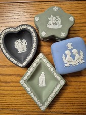 Vintage Wedgewood Jasperware Joblot Black, Blue, Green