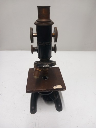Bausch lomb brass microscope - &,