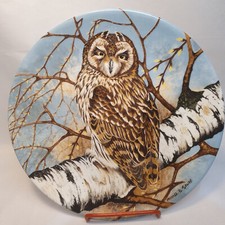 Bone China Plate "Short-Eared Owl" (14) 8"(21cm) by Coalport, 1990