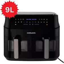 Cookworks Air Fryer 9L Dual Basket Digital Air Fryer KDF-557DTW Black - Used