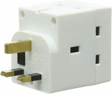 3 Way Multi Block Socket Extension Plug 13 Amp Fuse Wall Adapter for Appliances