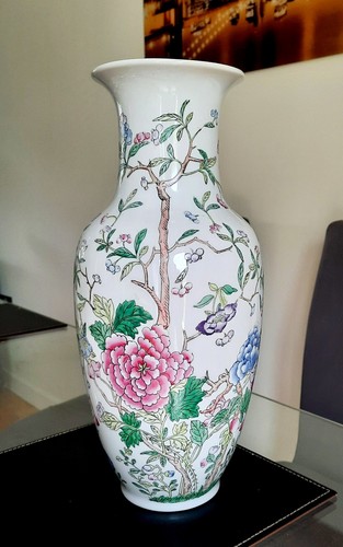 Vintage chinese floral vase - vintage,