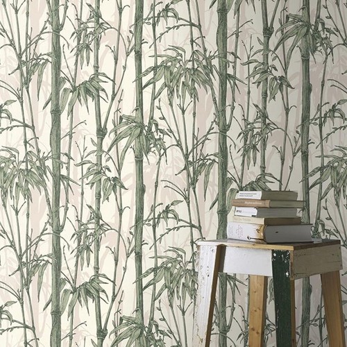 White green bamboo wallpaper - white,