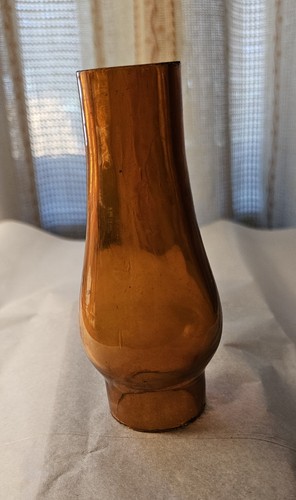 Miniature amber glass chimney - amber,