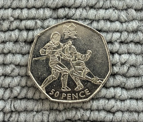 2011 olympic fencing 50p coin - olympic,