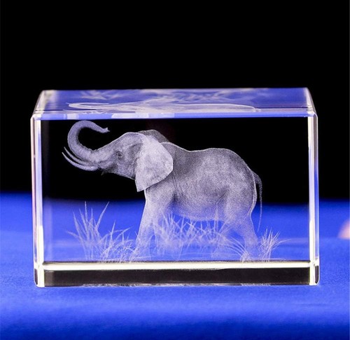 Crystal elephant figurine - elephant,