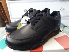 Boys Hush Puppies school Shoes black leather new UK 12 single fit