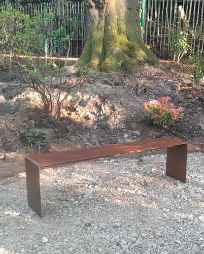 Corten steel bench - steel,