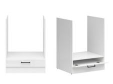 Kitchen Oven Housing Unit 600mm Cupboard Chalk White Gloss 60cm Drop Door Junona