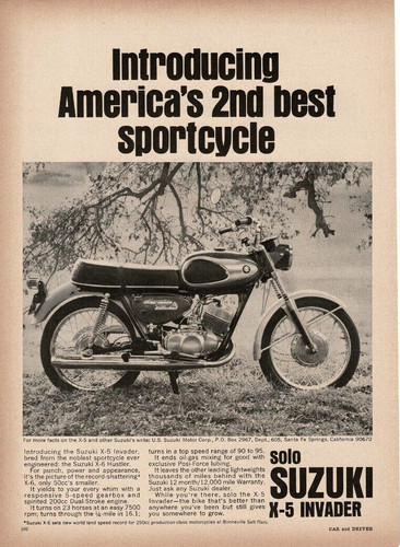 1967 suzuki invader 200cc - 1967, x-5
