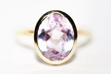 9ct Gold Kunzite Ring 10mm Minas Gerais Kunzite 9ct Gold Ring 3.35cts - Size M