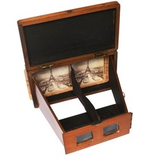 Antique 'Cigar Box' Stereoscope Stereo Viewer, French, Compact Collapsible Form
