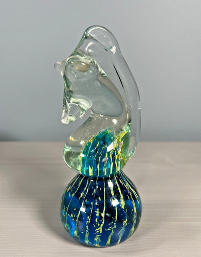 Mdina glass seahorse - seahorse, green
