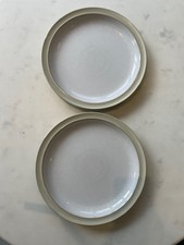 2 x Denby Linen dinner plates 27cm