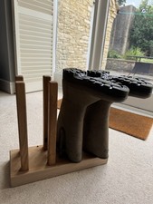 Oak & Rope Wellie/Wellington Boot Rack/Stand - solid oak
