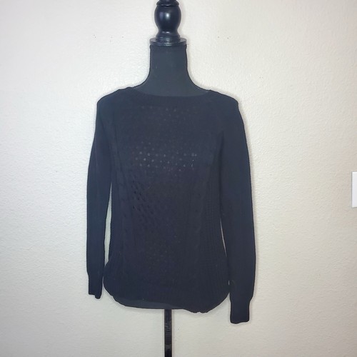 Black waflle knit size - black,